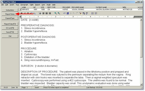 ReportNotes